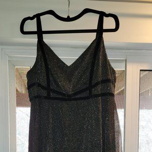 Torrid Silver with Black Velvet Straps Dress